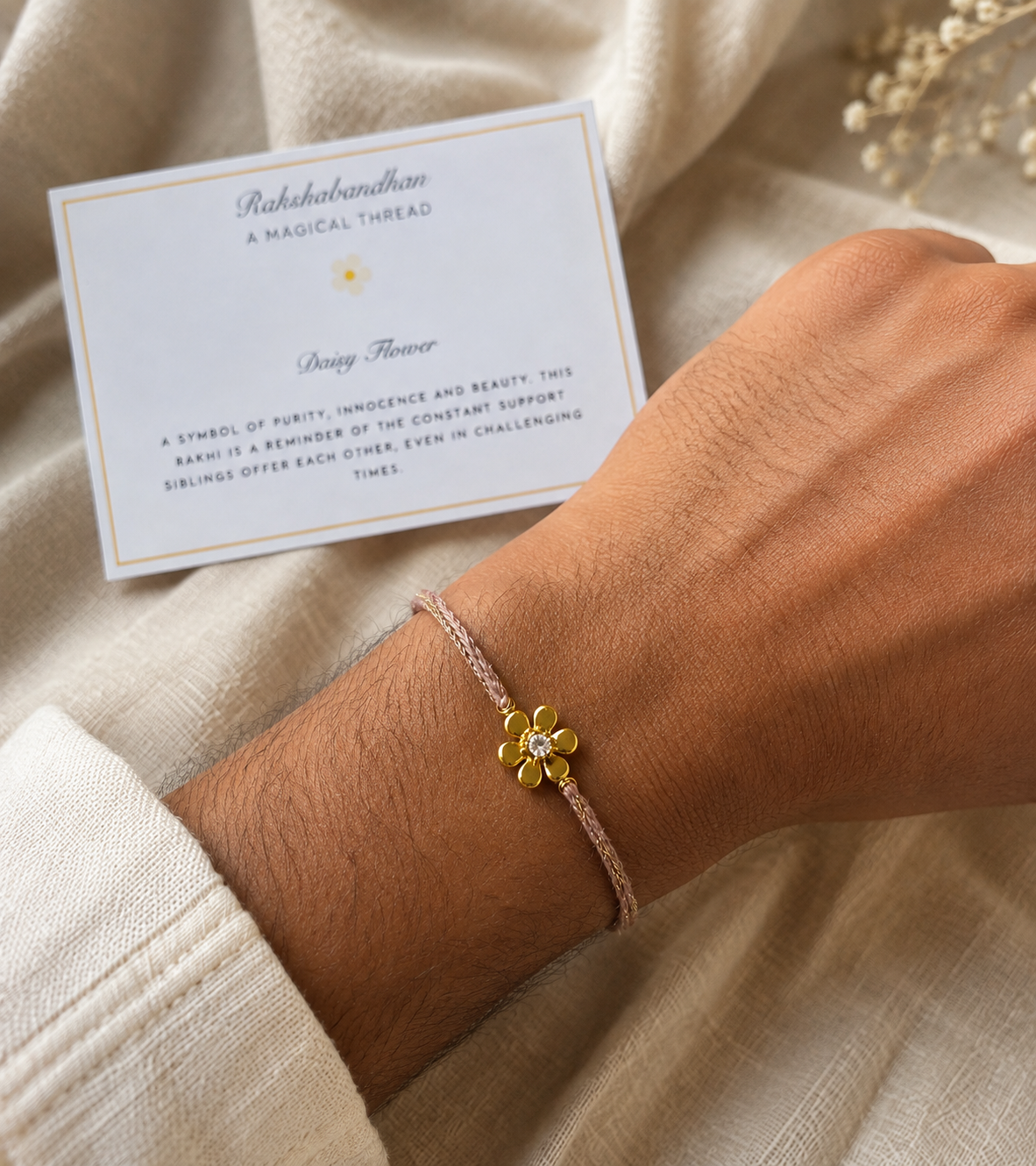 Golden Daisy Rakhi